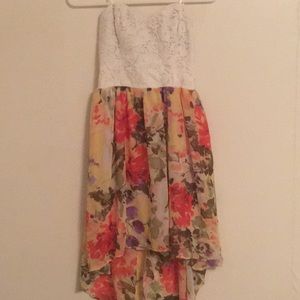 Strapless floral dress